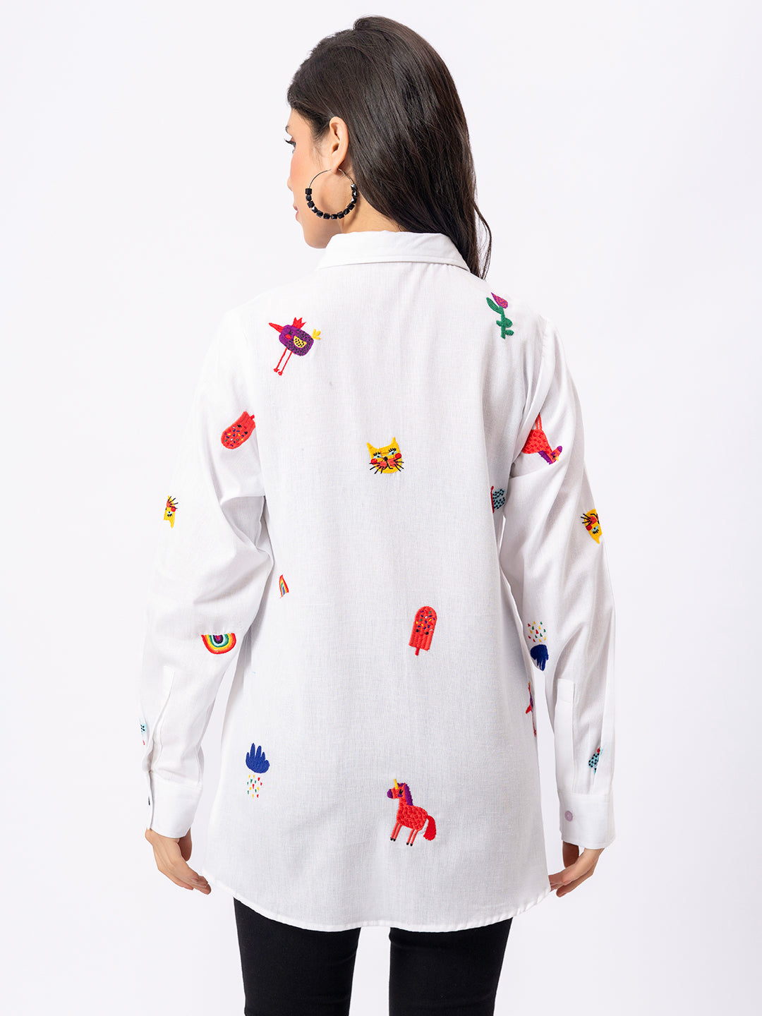 ALL OVER EMBROIDERED CANDY COTTON SHIRT  ( Diwali  )