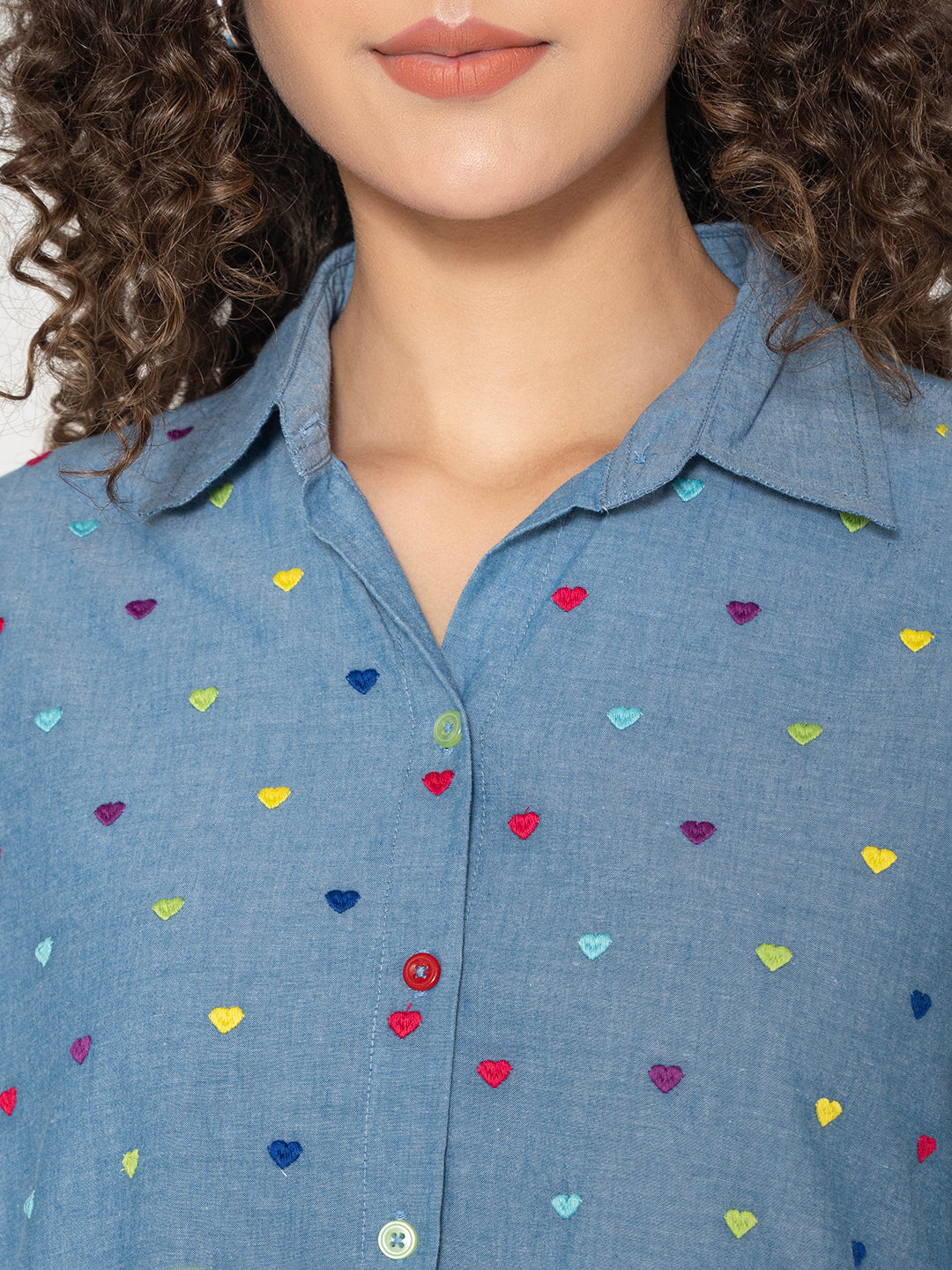 DENIM FULL EMBROIDERED SHIRT  ( Diwali  )