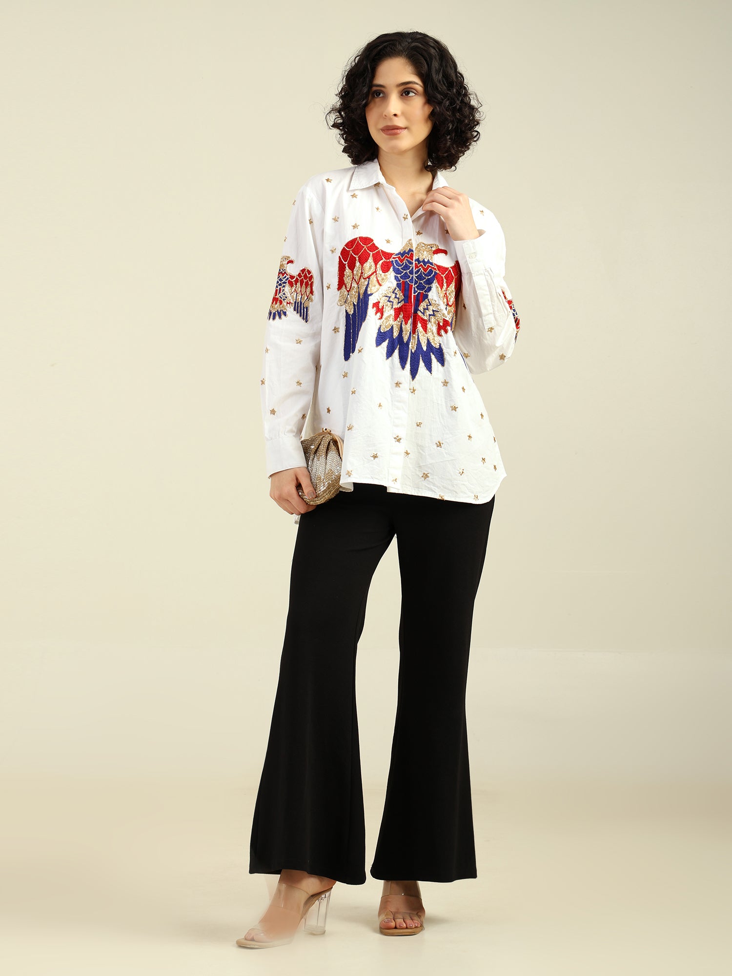 Elvish Presley Inspirered Cotton Embroidered Shirt