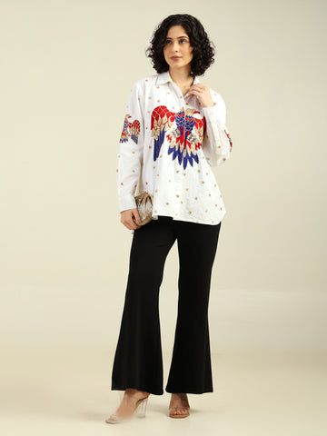 Elvish Presley Inspirered Cotton Embroidered Shirt