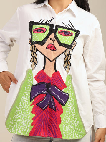 Funky Lady Regular Fit Cotton Shirt