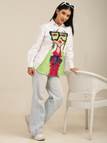 Funky Lady Regular Fit Cotton Shirt